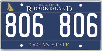 RI license plate 806806