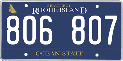 RI license plate 806807