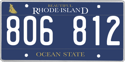 RI license plate 806812