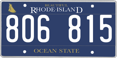 RI license plate 806815