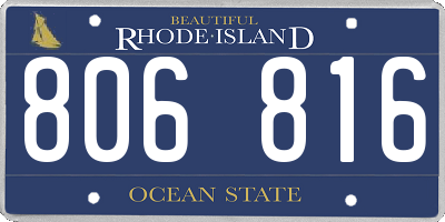 RI license plate 806816