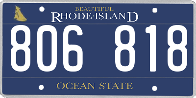 RI license plate 806818