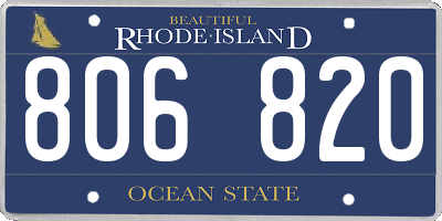 RI license plate 806820