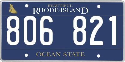 RI license plate 806821