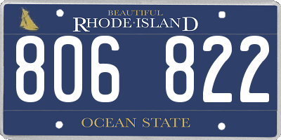 RI license plate 806822