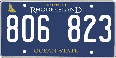 RI license plate 806823