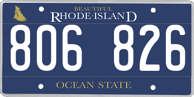 RI license plate 806826