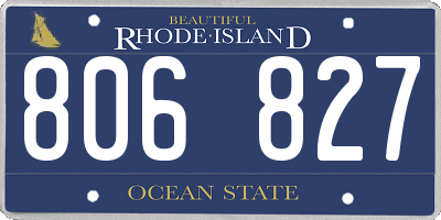 RI license plate 806827