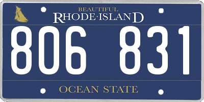 RI license plate 806831