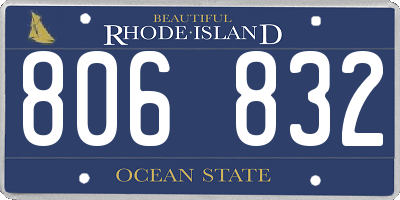 RI license plate 806832