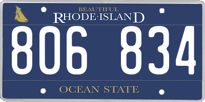 RI license plate 806834