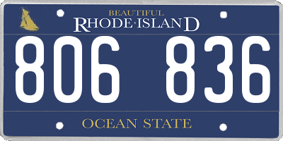 RI license plate 806836