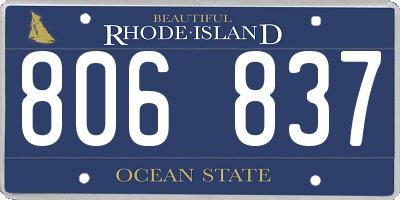 RI license plate 806837