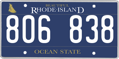 RI license plate 806838