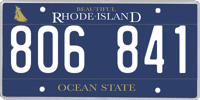 RI license plate 806841