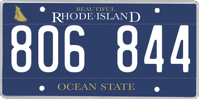 RI license plate 806844