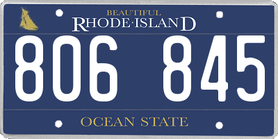 RI license plate 806845