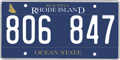 RI license plate 806847