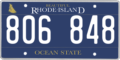 RI license plate 806848