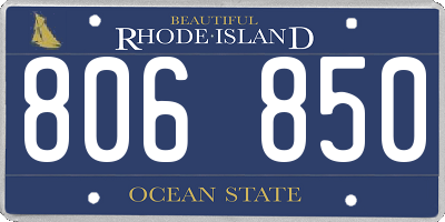 RI license plate 806850