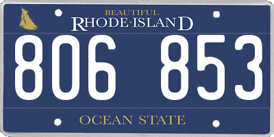 RI license plate 806853