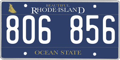 RI license plate 806856