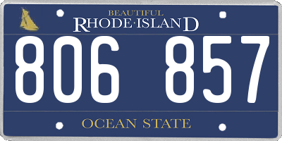RI license plate 806857