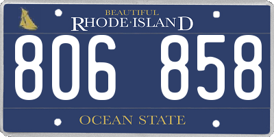 RI license plate 806858