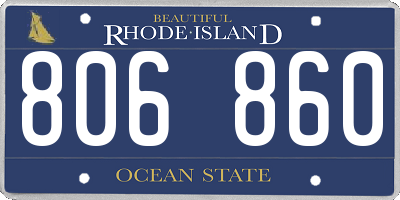 RI license plate 806860