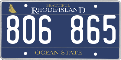 RI license plate 806865