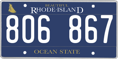 RI license plate 806867