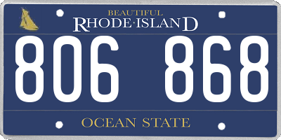 RI license plate 806868