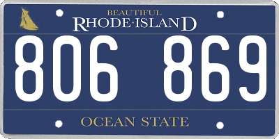 RI license plate 806869