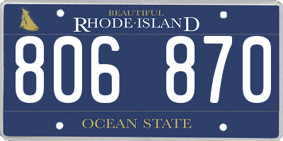 RI license plate 806870