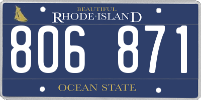 RI license plate 806871