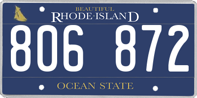 RI license plate 806872