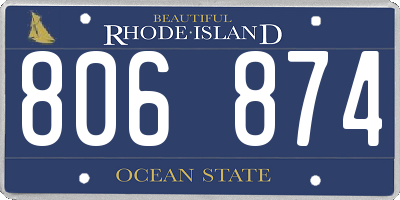 RI license plate 806874