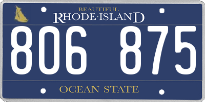 RI license plate 806875