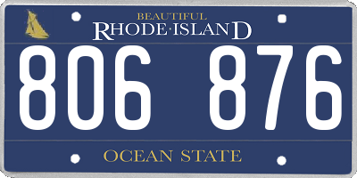 RI license plate 806876