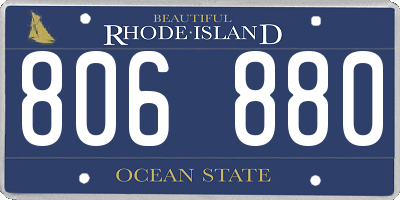 RI license plate 806880