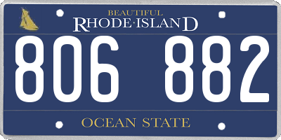 RI license plate 806882
