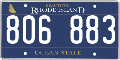 RI license plate 806883