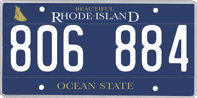 RI license plate 806884