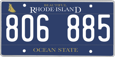 RI license plate 806885