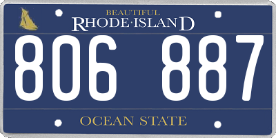 RI license plate 806887