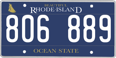 RI license plate 806889
