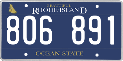 RI license plate 806891
