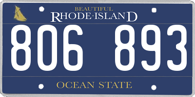RI license plate 806893