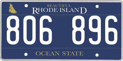 RI license plate 806896