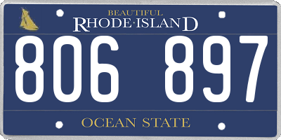 RI license plate 806897